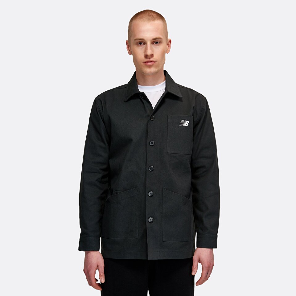 ★★New Balance★★ Organic Gabardine Lens Shirt Jacket Blac New Balance MET24 Coach Shirt Jacket BLACK TOP 23SS-S