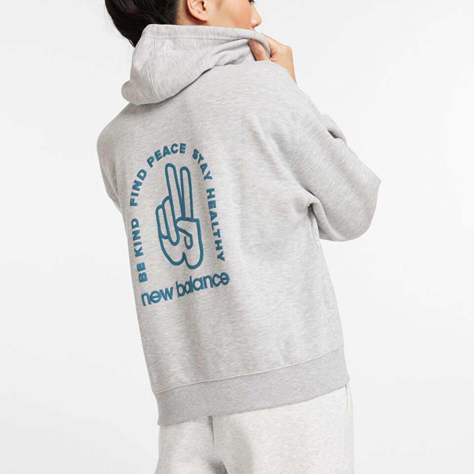 New Balance WT43558 Grey Women Hoodies & Sweatshirts Grey